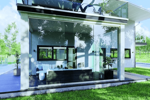 Mur coulissant en verre