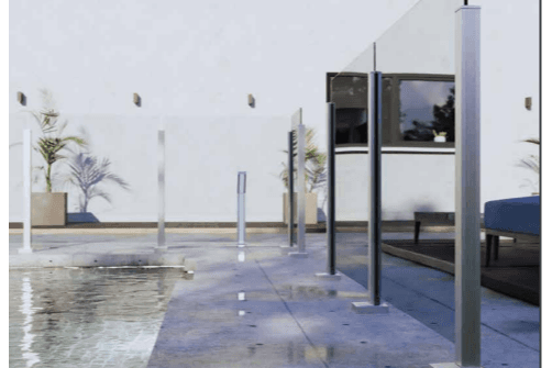 Balustrade en verre (poteaux en aluminium)